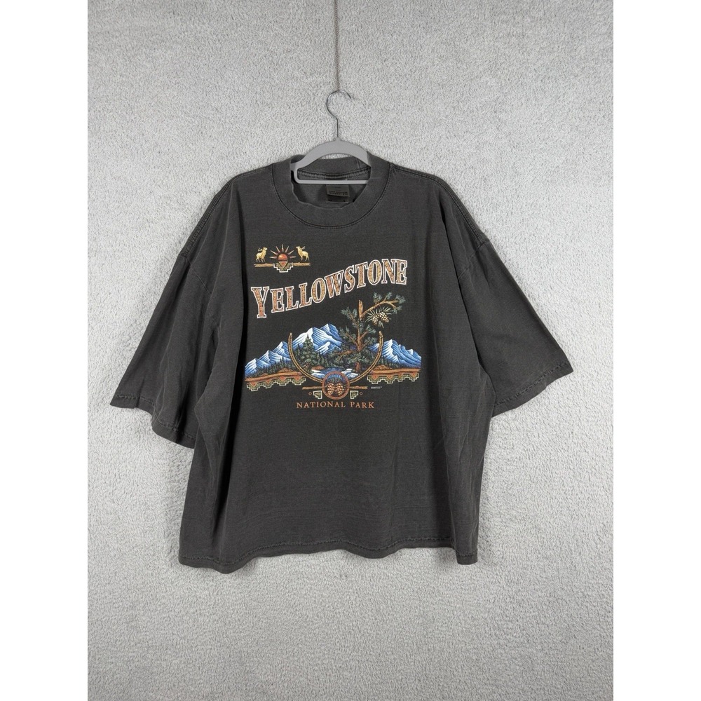 Babatees Yellowstone National Park T-Shirt Mens L Oversized Shaka-Wear Faded
